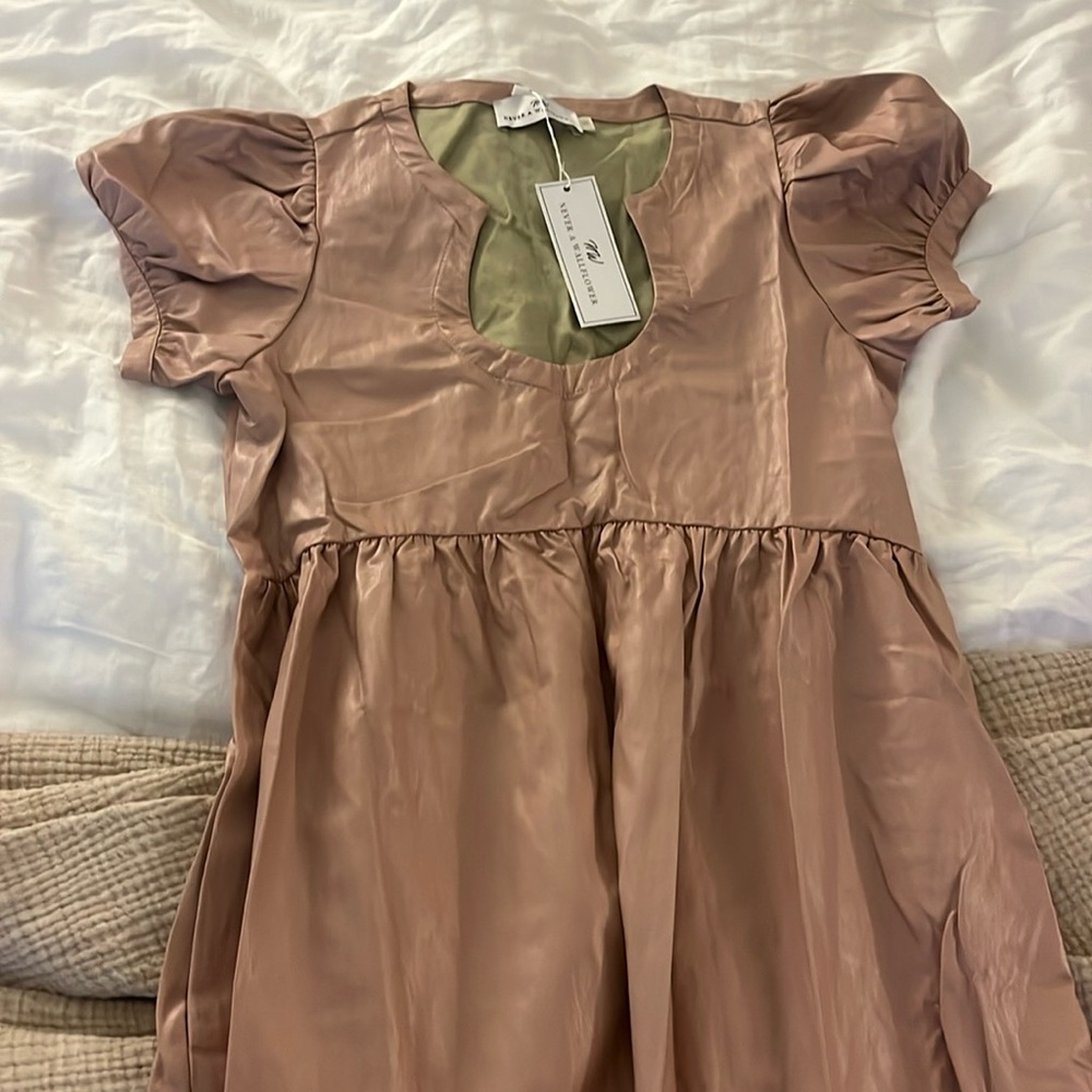 Never A Wallflower Leather Pink Maxi Dress